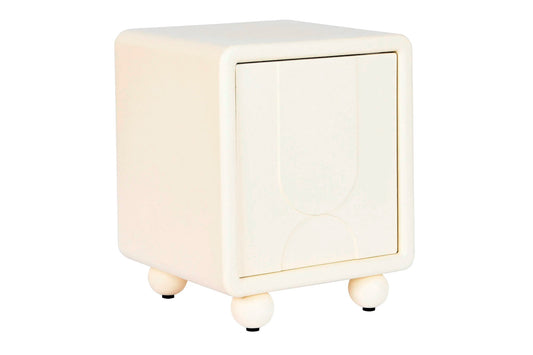 MESITA DE NOCHE MDF 45X40X55 1PUERTA 3D BLANCO