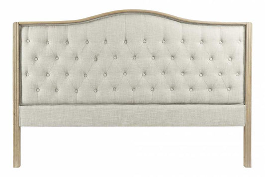 CABECERO CAMA LINO RUBBERWOOD 160X10X133 BEIGE