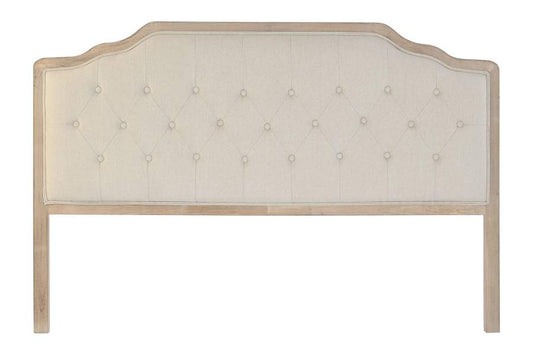 CABECERO CAMA LINO RUBBERWOOD 160X10X120 BEIGE