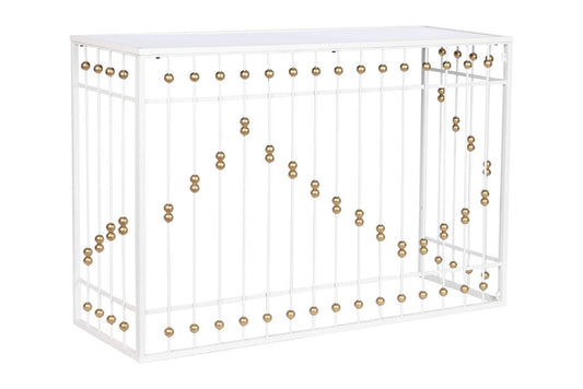 CONSOLA METAL ESPEJO 120X40X80 BLANCO