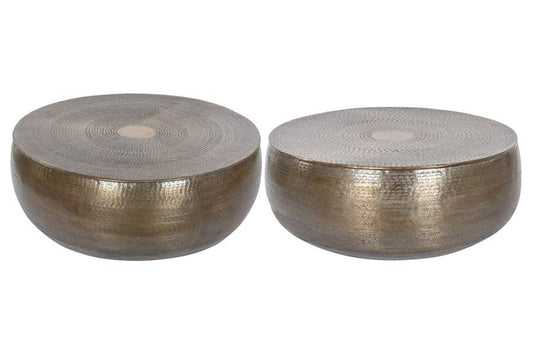 MESA CENTRO SET 2 ALUMINIO 120X120X45 DORADO