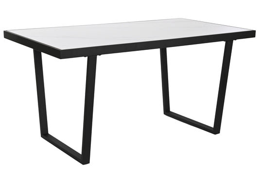 MESA COMEDOR METAL CERAMICA 150X80X75 NEGRO