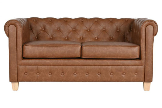 SOFA POLIESTER MADERA 151X79X70 2 PLAZAS MARRON