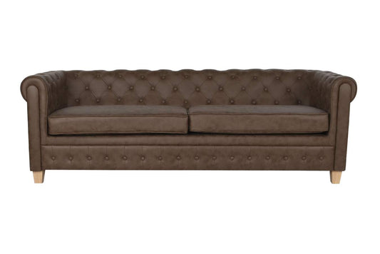 SOFA POLIESTER MADERA 216X78X70 3 PLAZAS MARRON