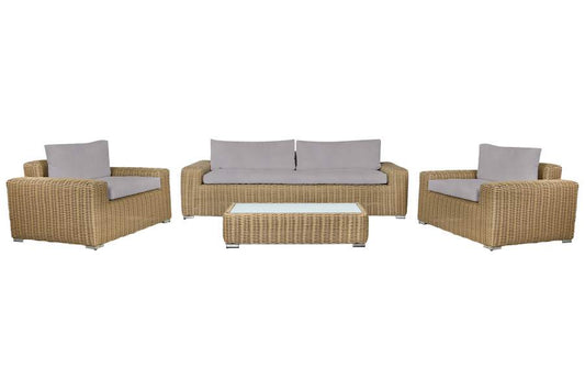 SOFA SET 4 RATAN SINTETICO OLEFINA 222X87X63