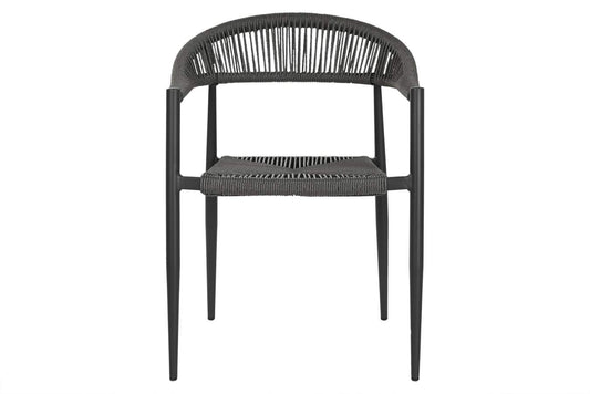 SILLA ALUMINIO RATAN 56X60X78 NEGRO