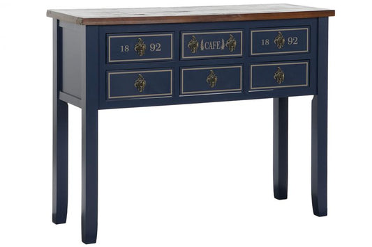 CONSOLA PAULOWNIA 103X35X80 10CAJ, AZUL MARINO