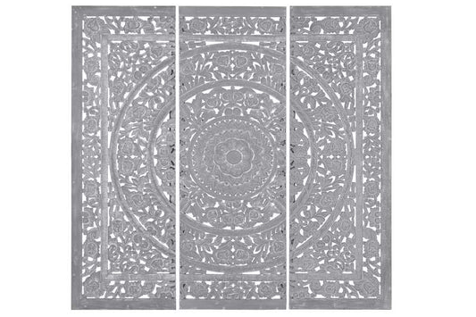 CABECERO CAMA SET 3 MDF 180X3,5X180 MANDALA GRIS
