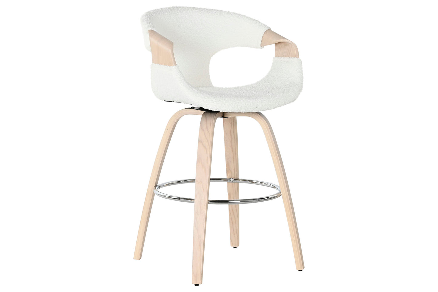 TABURETE MADERA POLIESTER 55,5X52,5X92,5 BLANCO
