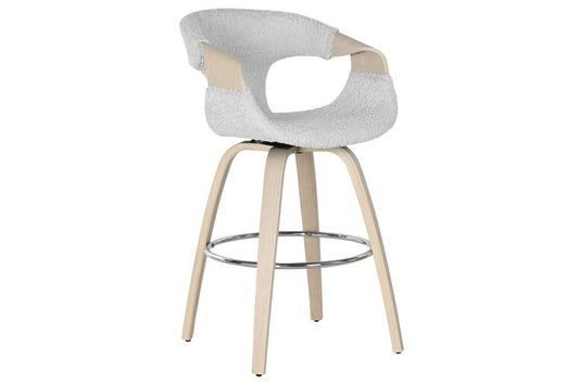 TABURETE MADERA POLIESTER 55,5X52,5X92,5 GRIS
