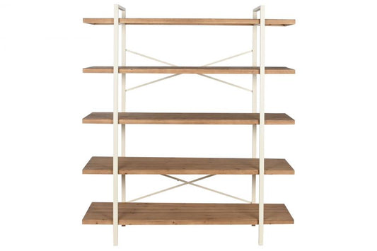 ESTANTERIA METAL ABETO 150,5X44X170 RUGOSO BLANCO