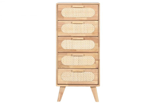 CAJONERA RUBBERWOOD RATAN 40X30X93 NATURAL