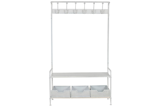 RECIBIDOR METAL 110X36X186 BLANCO