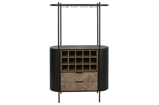 BOTELLERO ABETO METAL 90X36X150 NEGRO