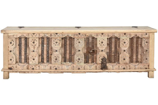 MUEBLE TV MADERA TALLADA 194X50X63 PIEZA UNICA