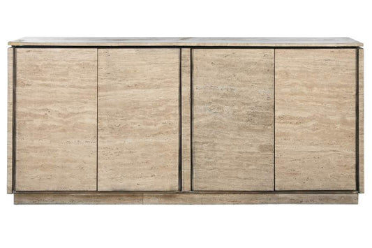 BUFFET MADERA MARMOL 180X40X85 TRAVERTINO NATURAL