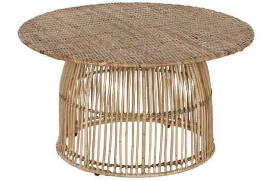 MESA CENTRO RATAN ACERO 75X75X40 NATURAL