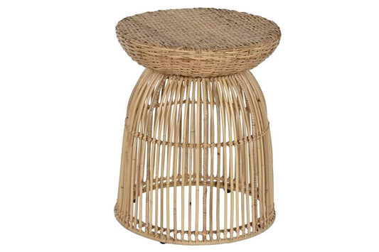 MESITA AUXILIAR RATAN ACERO 43X43X50 NATURAL
