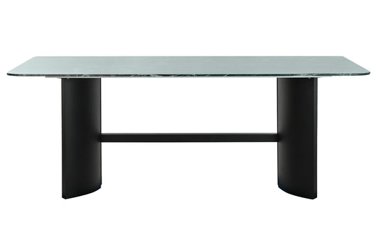 MESA COMEDOR CRISTAL TEMPLADO METAL 200X100X76