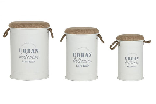 CAJA SET 3 METAL PU 40X40X55,5 BLANCO
