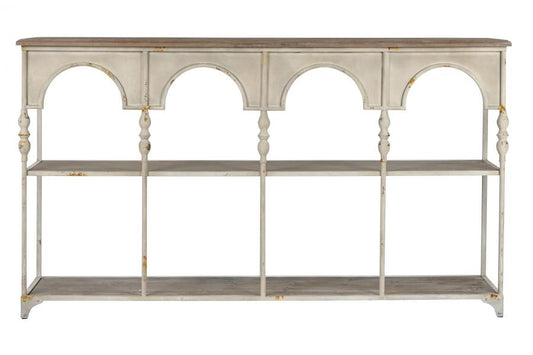 ESTANTERIA METAL 159X36,5X91 ENVEJECIDO BLANCO