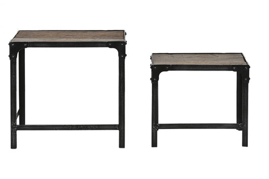 MESITA AUXILIAR SET 2 MADERA 48X36X45 RECICLADA