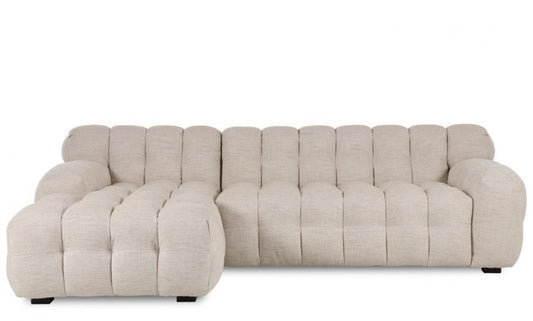 SOFA POLIESTER 272X168X76 CHAISELOUNGE BEIGE