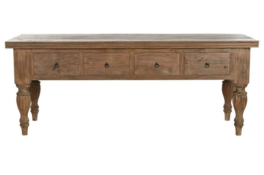 CONSOLA TECA RECICLADA 220X80X78 4 CAJONES