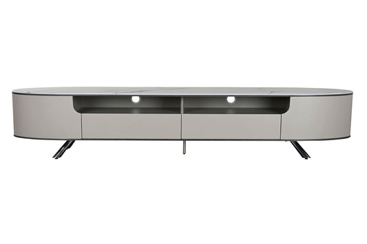 MUEBLE TV MARMOL ACERO 220X42X41,5 BEIGE