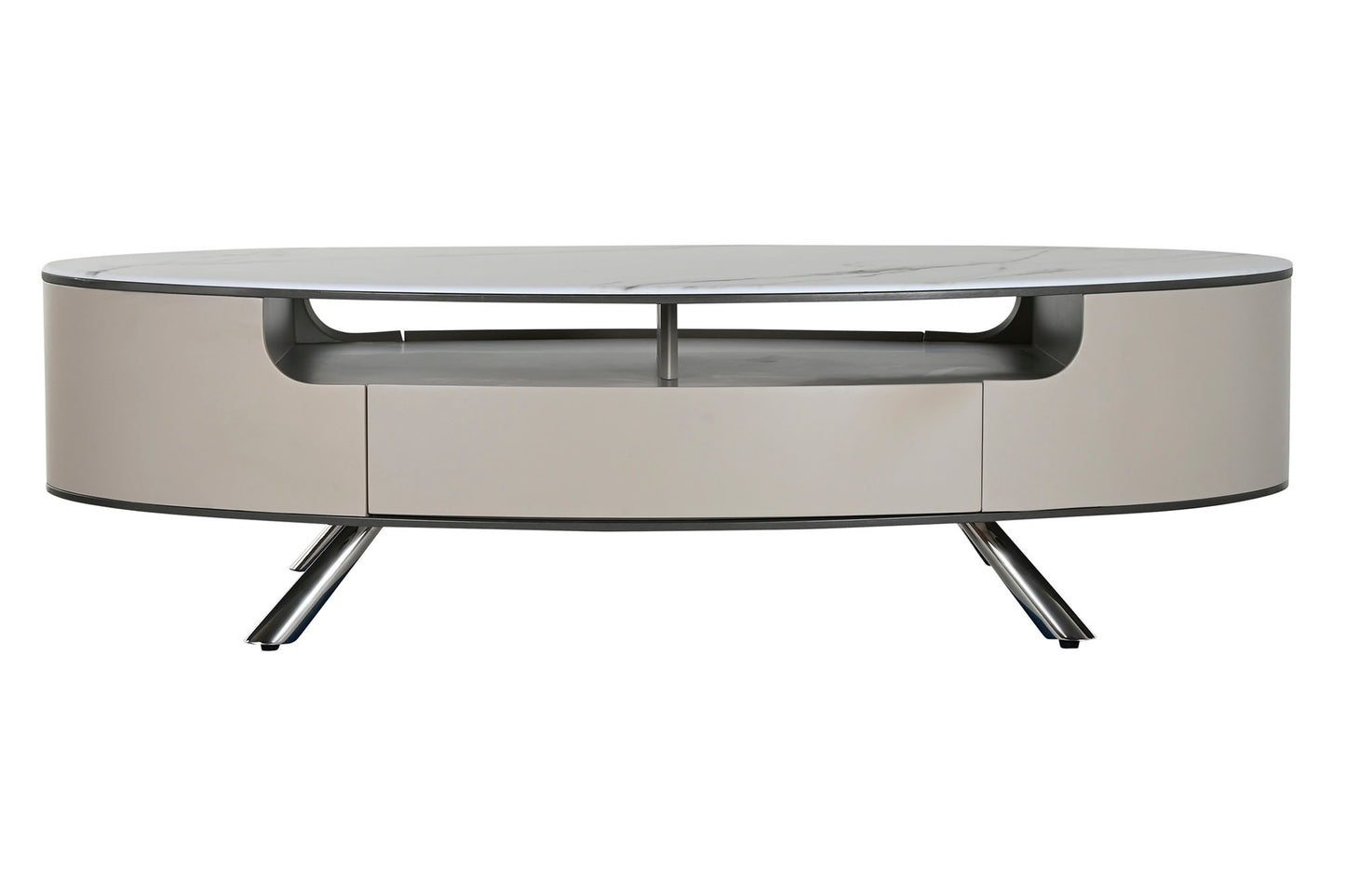 MESA CENTRO MARMOL ACERO 140X75X40 BEIGE