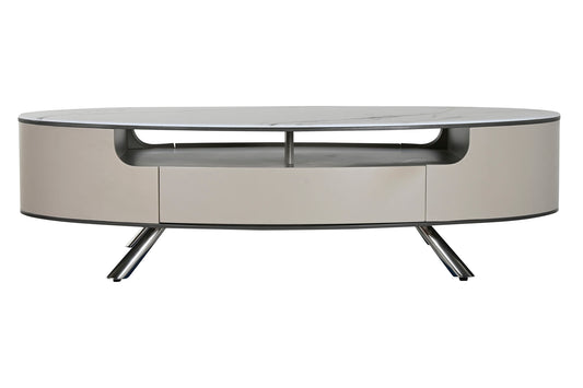 MESA CENTRO MARMOL ACERO 140X75X40 BEIGE
