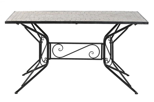 MESA COMEDOR FORJA CERAMICA 140X70X75,5 MOSAICO