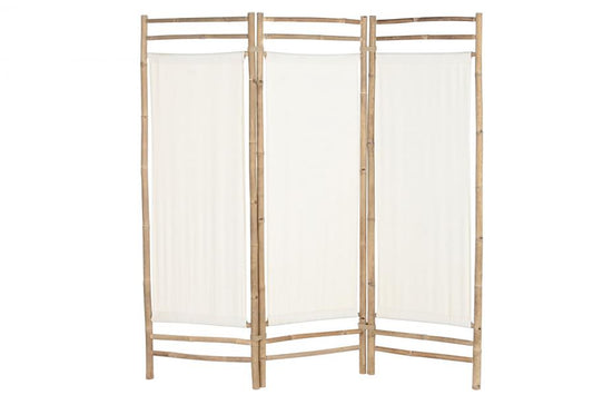 BIOMBO BAMBU ALGODON 165X3X175 3 PANELES