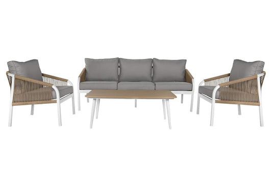SOFA SET 4 ALUMINIO POLIESTER 189X73X84