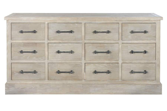 COMODA MADERA DE HEVEA METAL 170X40X89