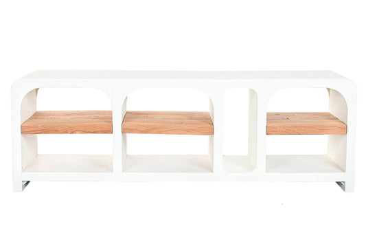 MUEBLE TV MADERA RECICLADA MANGO 150X41X54 BLANCO