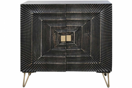 APARADOR MANGO METAL 81X45X75 MANDALA NEGRO