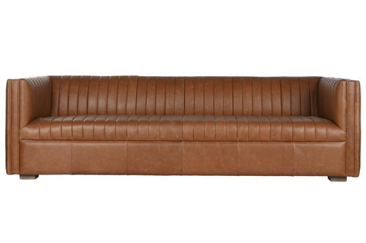 SOFA PIEL 246,5X92X73 4 PLAZAS COGNAC
