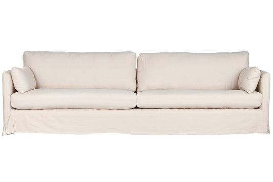 SOFA LINO ALGODON 270X86X80 2 COJINES BEIGE