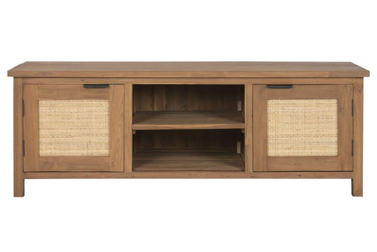MUEBLE TV TECA RECICLADA RATAN 140X45X50 MARRON