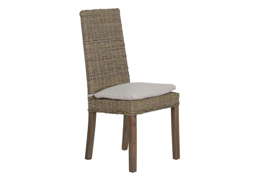 SILLA MADERA DE MAHOGANY RATAN 45X57X98 MARRON