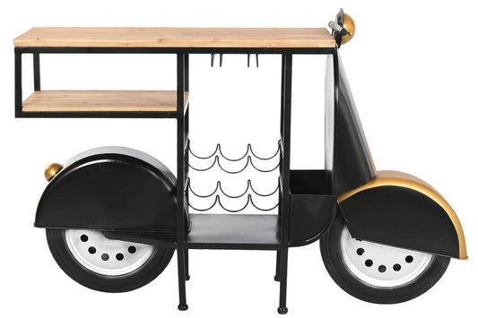 BOTELLERO HIERRO ABETO 134X36X92 MOTO NEGRO
