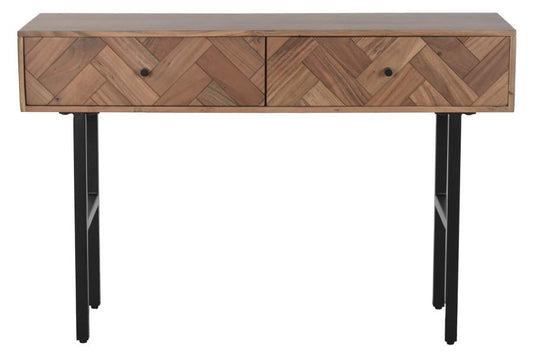 CONSOLA ACACIA METAL 120X40X78 MARRON