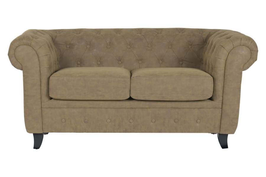 SOFA MADERA PU 160X82X76 MARRON