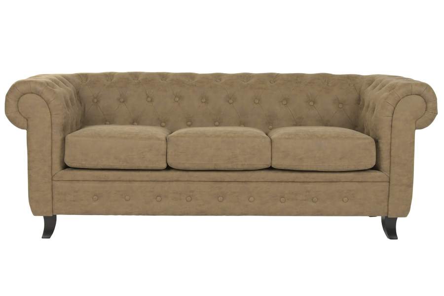 SOFA MADERA PU 196X81X76 MARRON