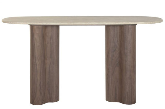 CONSOLA MADERA GRANITO 150X40X78 MARRON