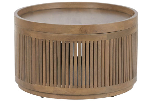 MESA CENTRO MANGO 76X76X46 BANDEJA MARRON