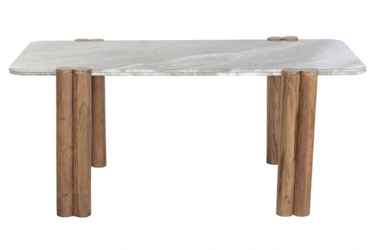 MESA COMEDOR MANGO MARMOL 180X100X76 MARRON