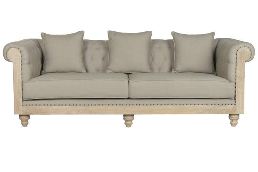 SOFA MADERA POLIESTER 225X87X79 3 COJINES