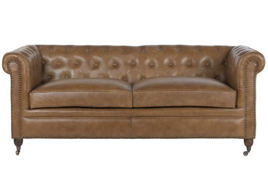 SOFA CHESTER PIEL 190X77X80 3 PLAZAS
